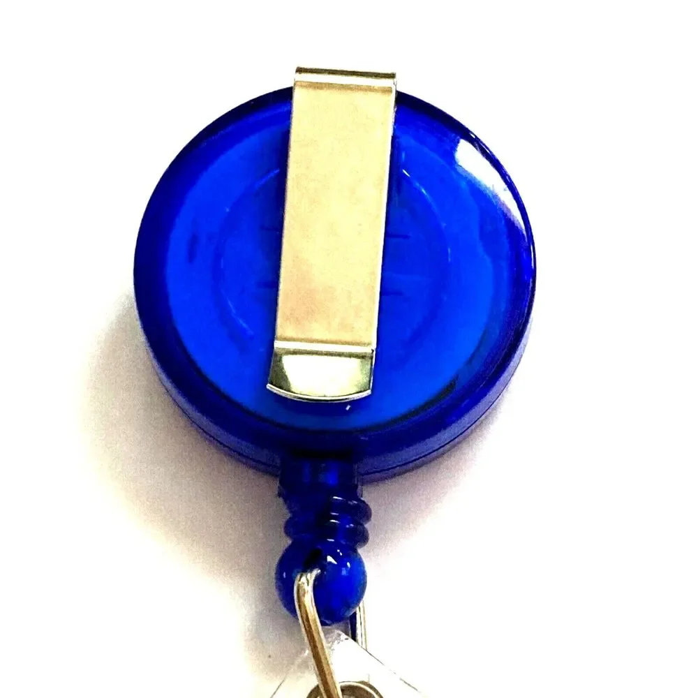 Vtg Unicorn Cloisonne Charm ID Badge Holder Lanyard Enamel Retractable Reel